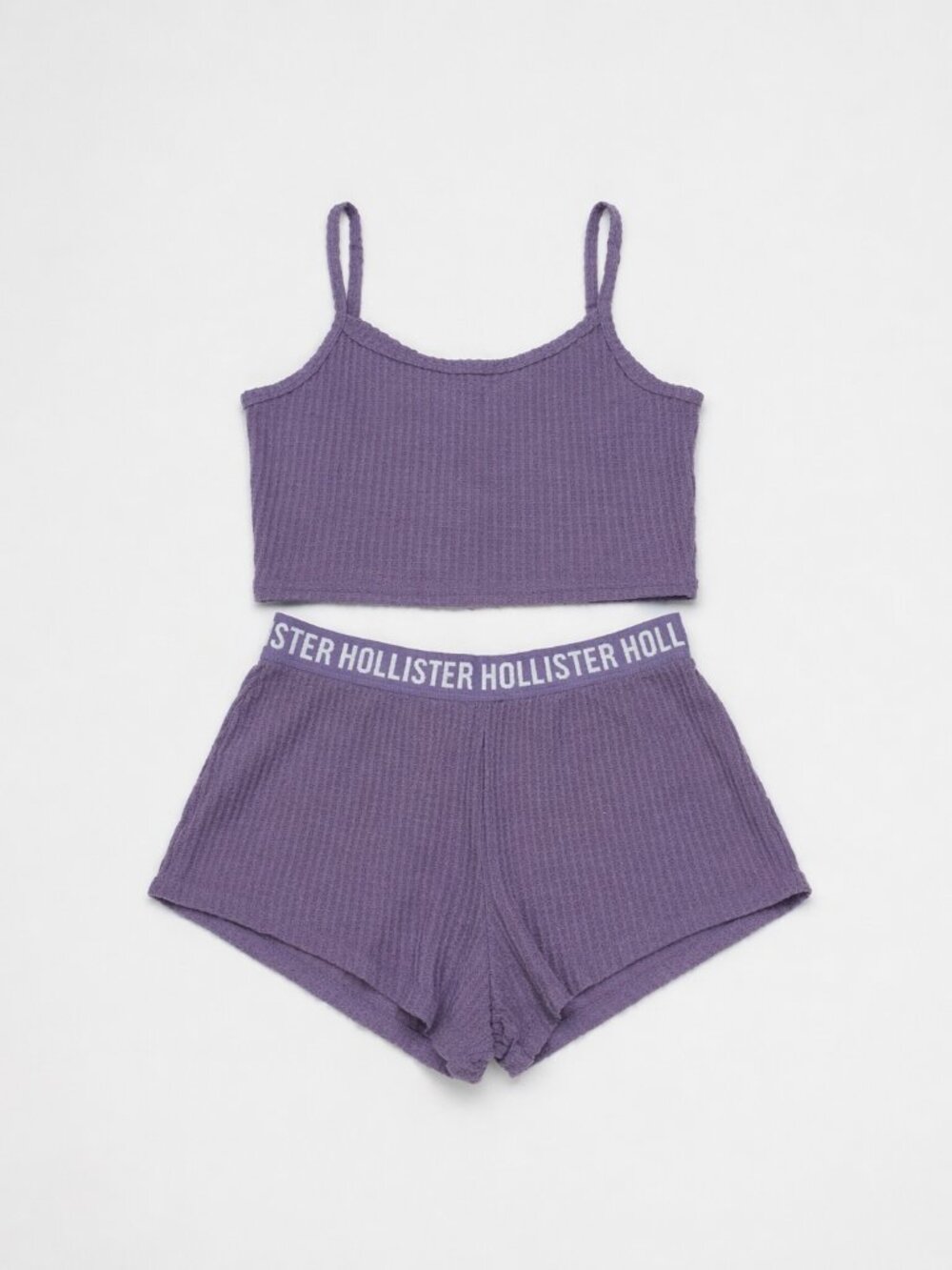 Hollister Waffle Tank & Shorts Sleep Set Purple Size Small - Picture 2 of 6
